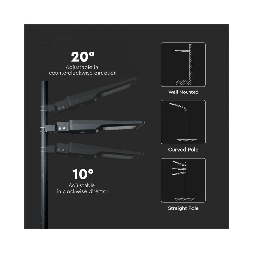 LED Ηλιακός φωτισμός δρόμου με αισθητήρα LED/40W/9,6V IP65 4000K + τηλεχειριστήριο