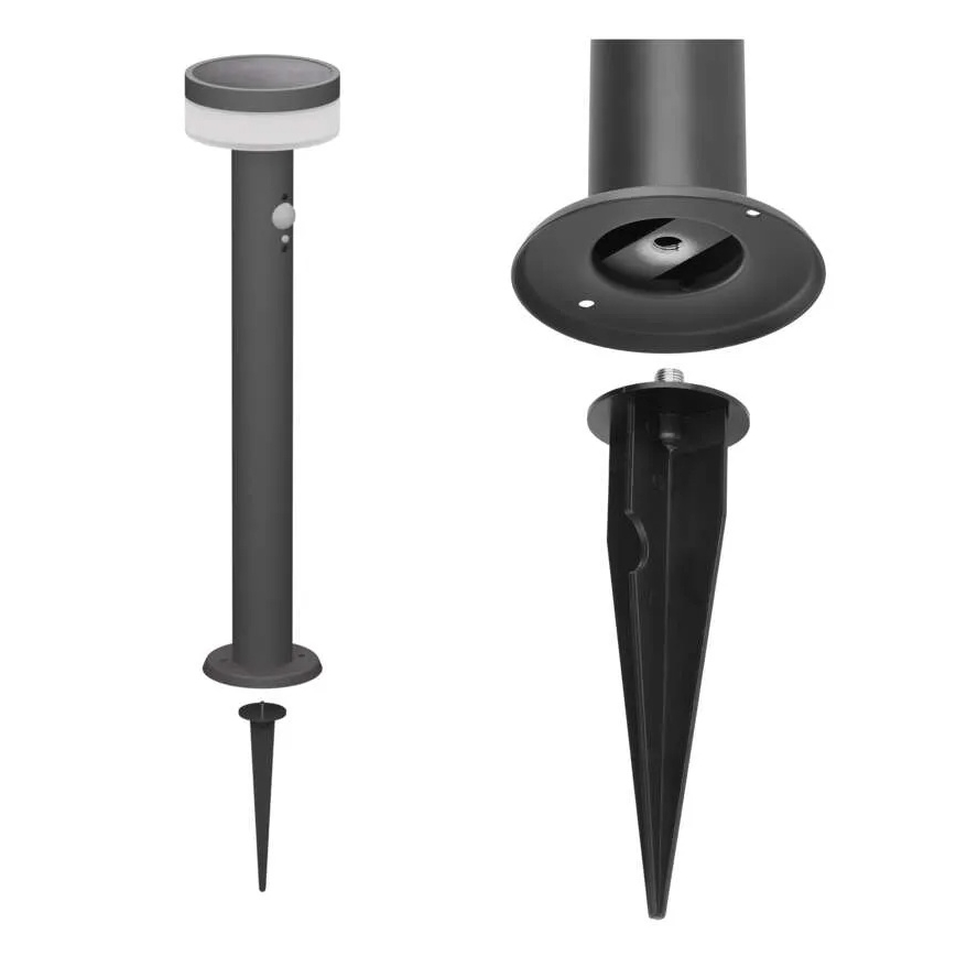 Ηλιακός λαμπτήρας LED με αισθητήρα LED/2W/3,7V 1200 mAh IP44 80 εκ.