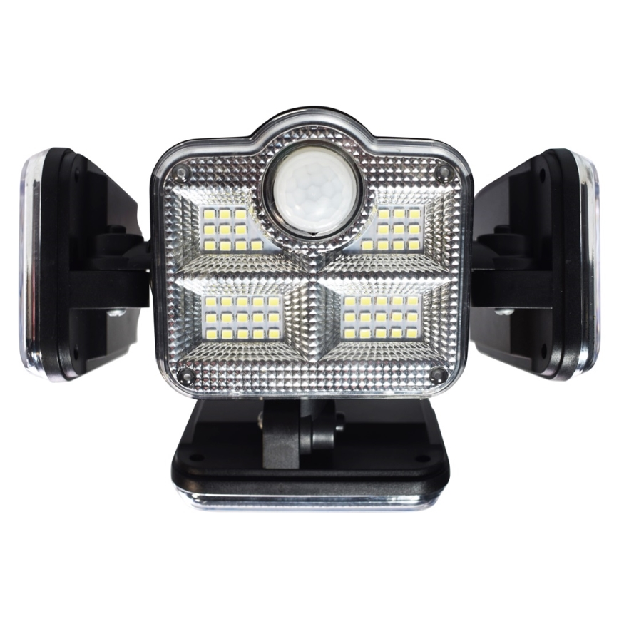LED ηλιακός προβολέας με αισθητήρα κίνησης και λυκόφως LED/30W/3,7V 2400 mAh IP47 + τηλεχειριστήριο