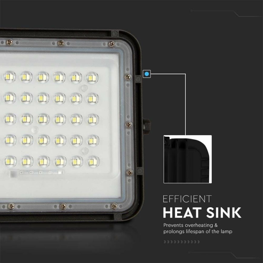 LED Εξωτερικού χώρου dimming ηλιακό προβολέας LED/10W/3,2V IP65 4000K 6000 mAh μαύρο + τηλεχειριστήριο