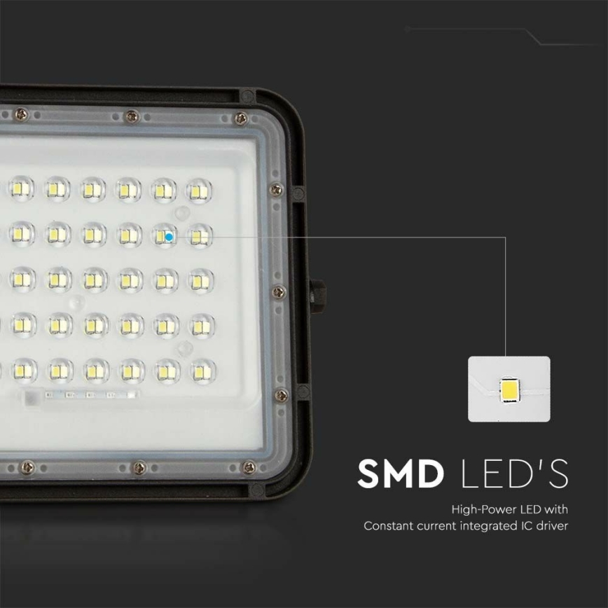 LED Εξωτερικού χώρου dimming ηλιακό προβολέας LED/10W/3,2V IP65 6400K 6000 mAh μαύρο + τηλεχειριστήριο