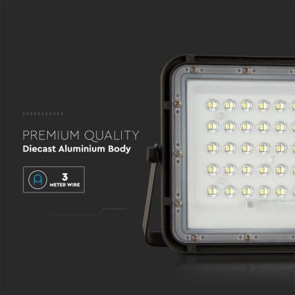 LED Εξωτερικού χώρου dimming ηλιακό προβολέας LED/10W/3,2V IP65 6400K 6000 mAh μαύρο + τηλεχειριστήριο
