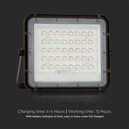 LED Εξωτερικού χώρου dimming ηλιακό προβολέας LED/10W/3,2V IP65 6400K 6000 mAh μαύρο + τηλεχειριστήριο