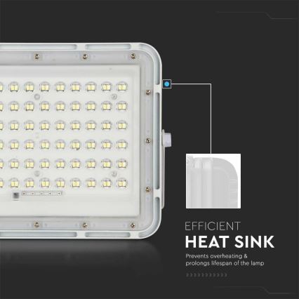 LED Εξωτερικού χώρου dimming ηλιακός προβολέας LED/15W/3,2V IP65 4000K 12000 mAh λευκό + τηλεχειριστήριο