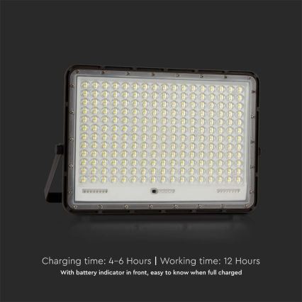 LED Ηλιακός προβολέας εξωτερικού χώρου LED/30W/3,2V 4000K μαύρο IP65 + τηλεχειριστήριο