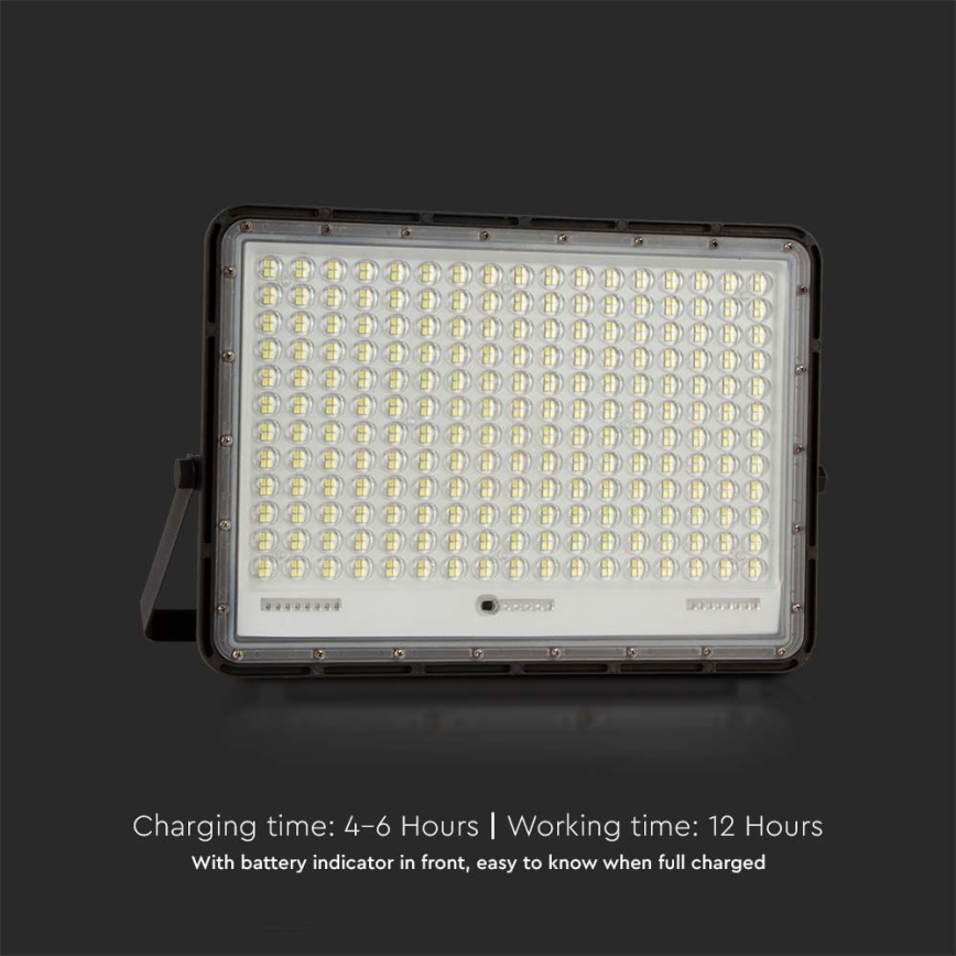 LED Ηλιακός προβολέας εξωτερικού χώρου LED/30W/3,2V 4000K μαύρο IP65 + τηλεχειριστήριο