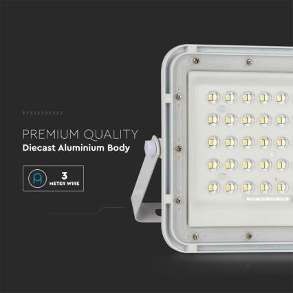 LED Εξωτερικού χώρου dimming ηλιακό προβολέας LED/6W/3,2V IP65 4000K 5000 mAh λευκό + τηλεχειριστήριο