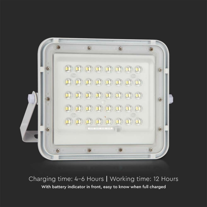 LED Εξωτερικού χώρου dimming ηλιακός προβολέας LED/6W/3,2V IP65 6400K 5000 mAh λευκό + τηλεχειριστήριο
