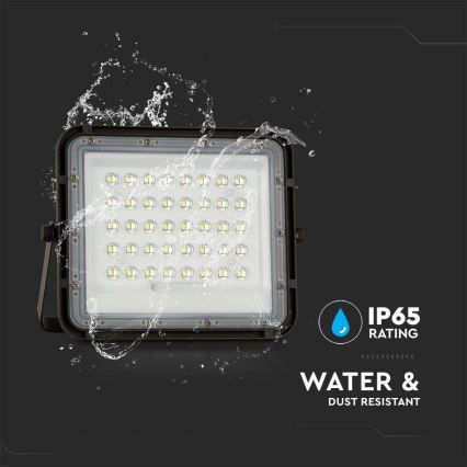 LED Εξωτερικού χώρου dimming ηλιακό προβολέας LED/6W/3,2V IP65 6400K 5000 mAh μαύρο + τηλεχειριστήριο