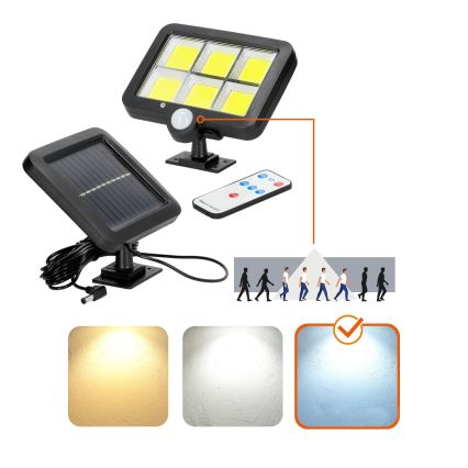 LED ηλιακός προβολέας με αισθητήρα LED/1,5W/3,7V 6000K IP44 1200 mAh