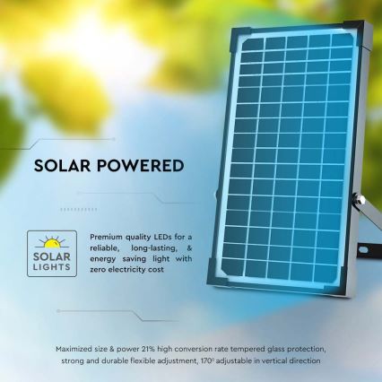 LED Ηλιακός προβολέας με αισθητήρα LED/30W/6,4V 4000K 6000 mAh + τηλεχειριστήριο