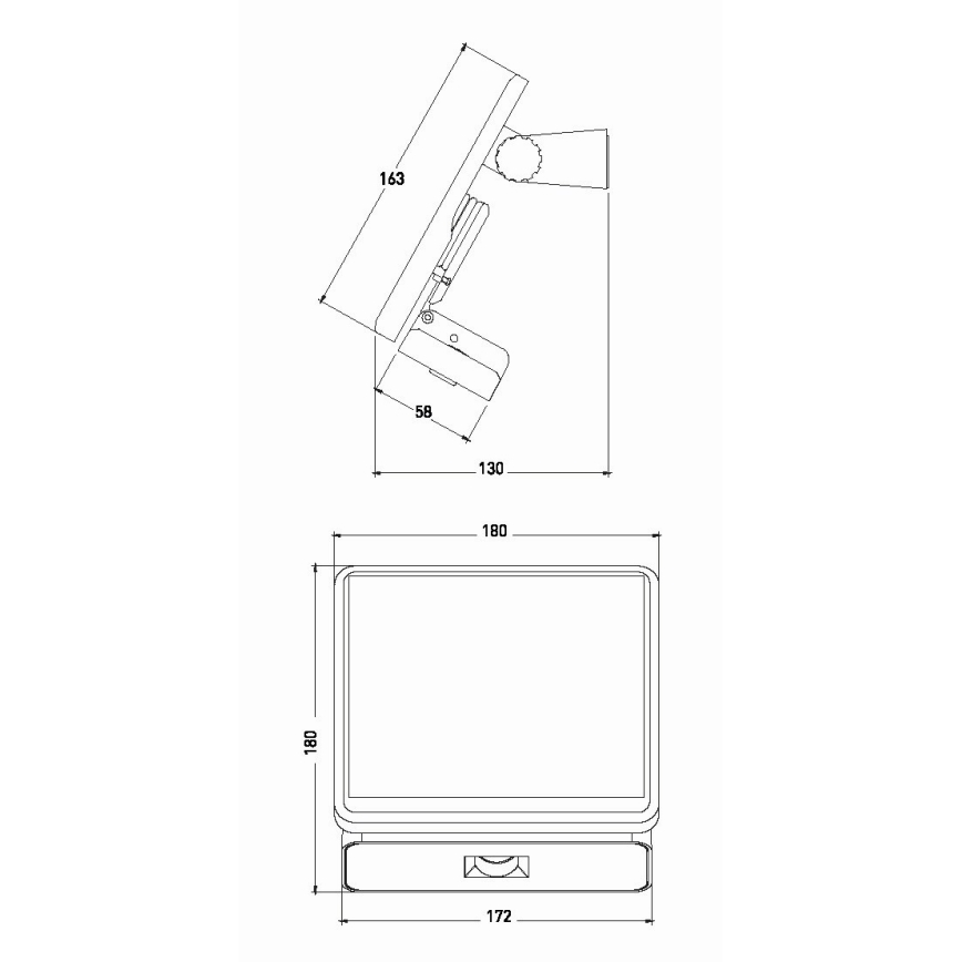 LED Ηλιακός προβολέας με αισθητήρα LED/8W/3,7V 2000 mAh IP54 μαύρο