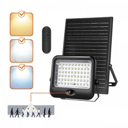 Ηλιακός LED προβολέας με αισθητήρα MHCS LED/35W/3,2V 3000/4000/6500K IP65 15000 mAh + τηλεχειριστήριο