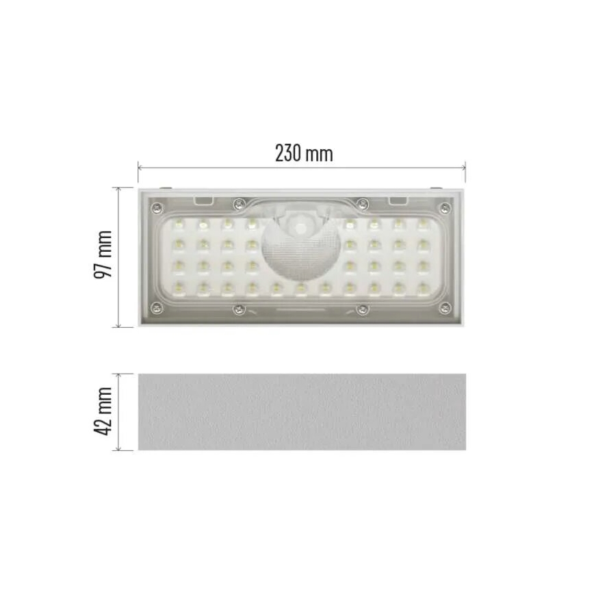 LED ηλιακός προβολέας με αισθητήρα κίνησης LED/3,7V 3000mAh 4000K IP65 λευκός