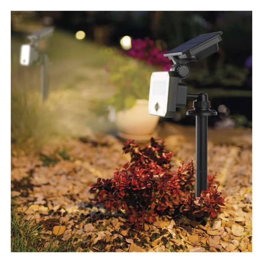 LED Ηλιακός προβολέας με αισθητήρα κίνησης SPILO LED/3,7V 3600mAh 3000K IP54 + τηλεχειριστήριο