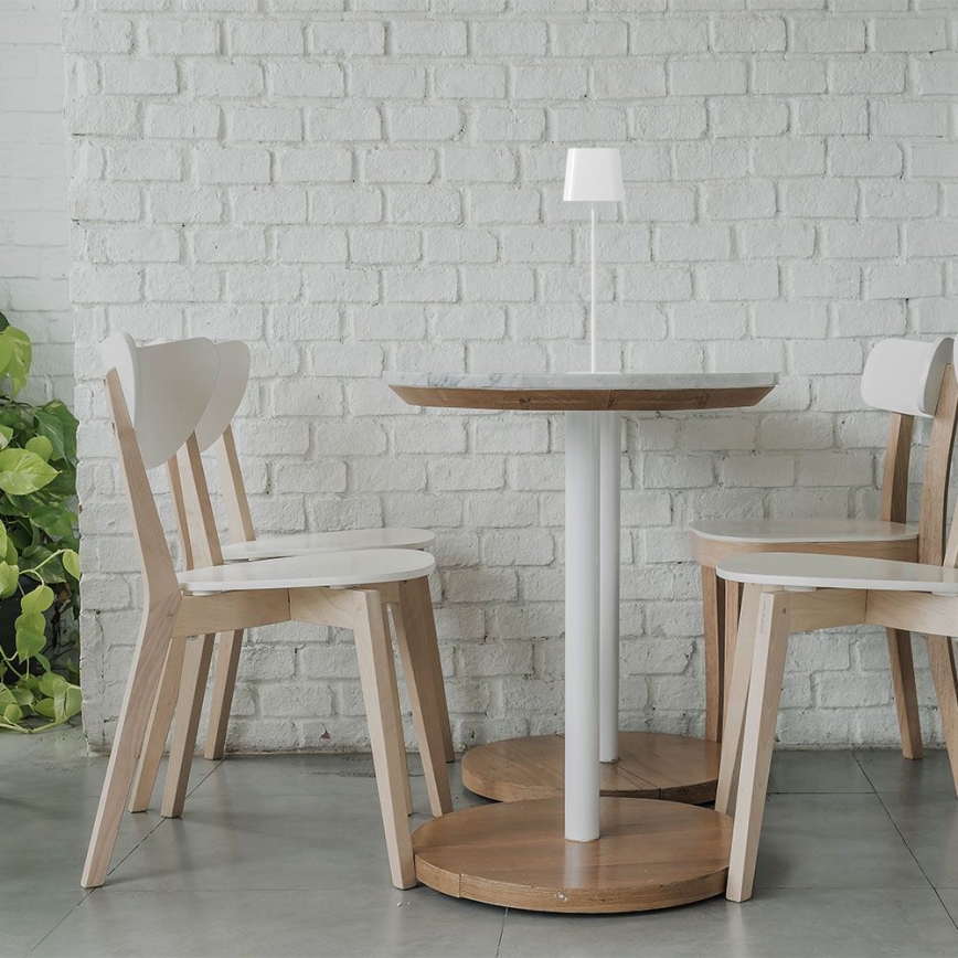 LED Ηλιακό ρυθμιζόμενο μαγνητικό επιτραπέζιο φωτιστικό με αφής, επαναφορτιζόμενο LED/5W/5V 3000-6000K 3600 mAh IP65 λευκό