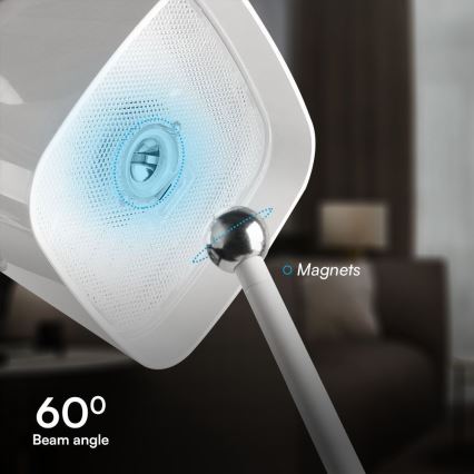 LED Ηλιακό ρυθμιζόμενο μαγνητικό επιτραπέζιο φωτιστικό με αφής, επαναφορτιζόμενο LED/5W/5V 3000-6000K 3600 mAh IP65 λευκό