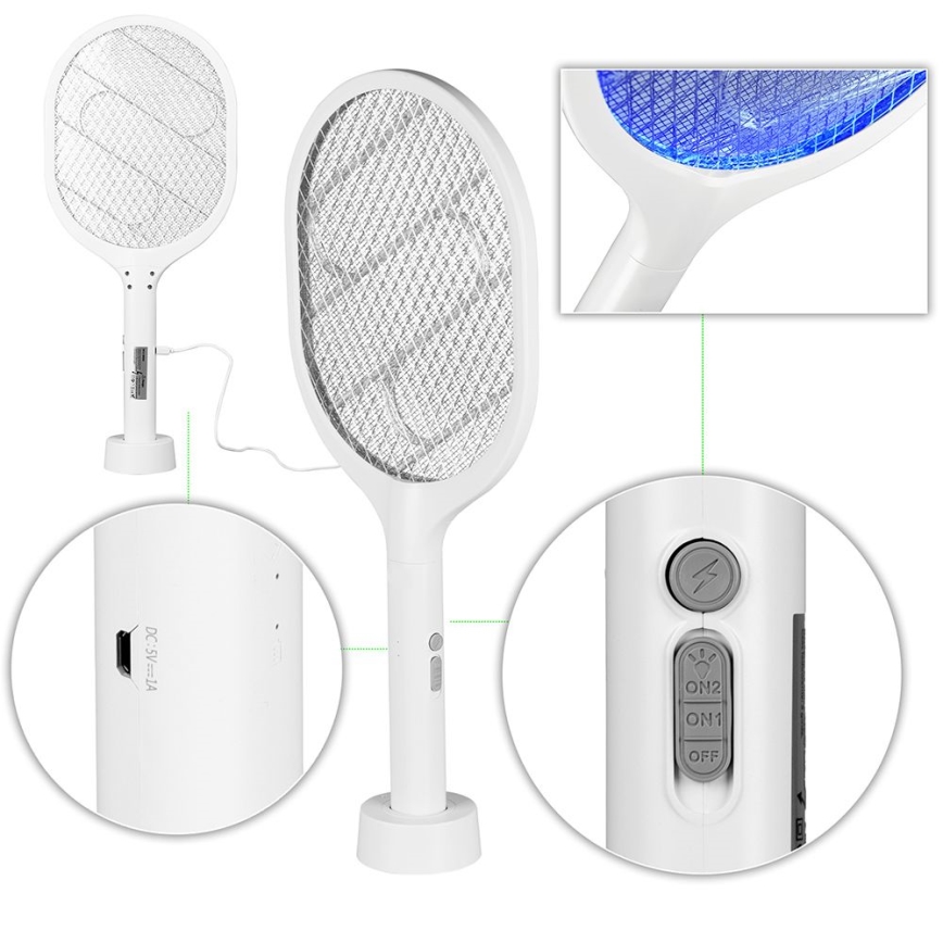 LED Ηλεκτρική παγίδα εντόμων 2 σε 1 800 mAh/5V