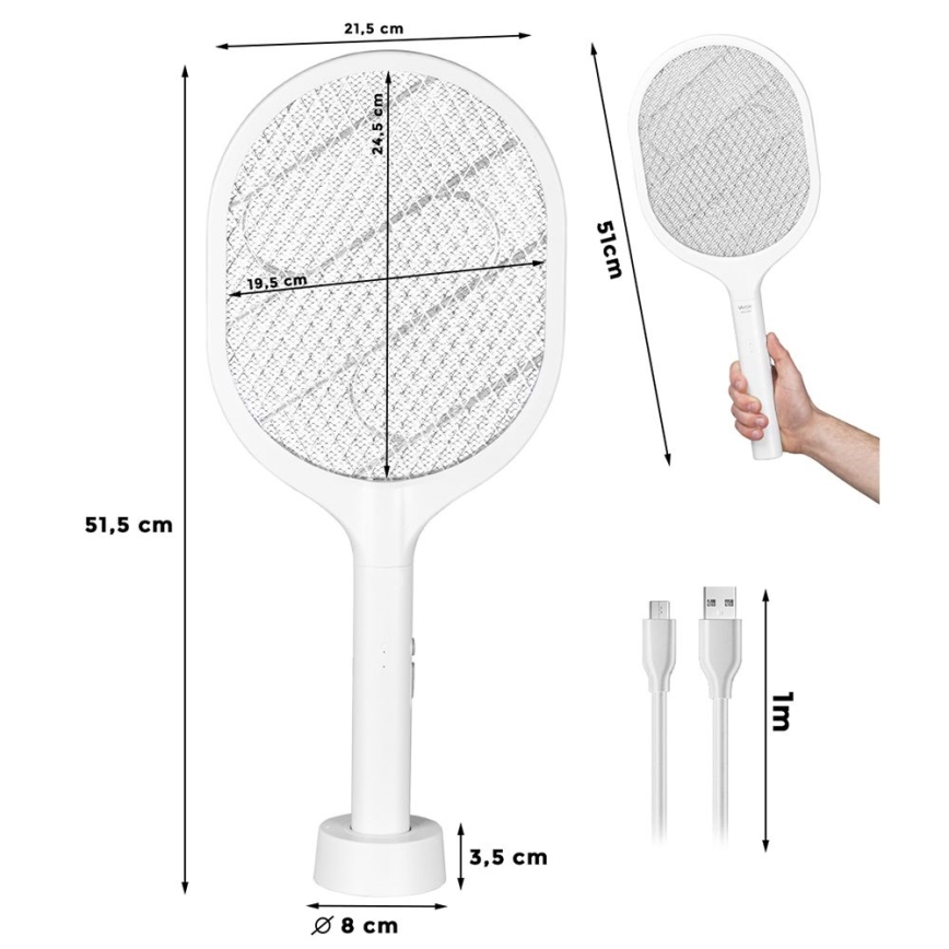 LED Ηλεκτρική παγίδα εντόμων 2 σε 1 800 mAh/5V