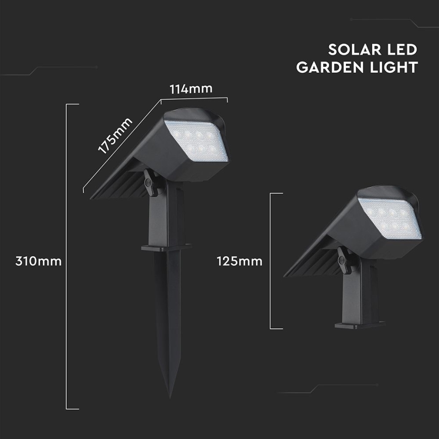 LED Ηλιακό φωτιστικό 2-σε-1 LED/1,3W/3,7V 3000/4000/6400K IP65 1200 mAh