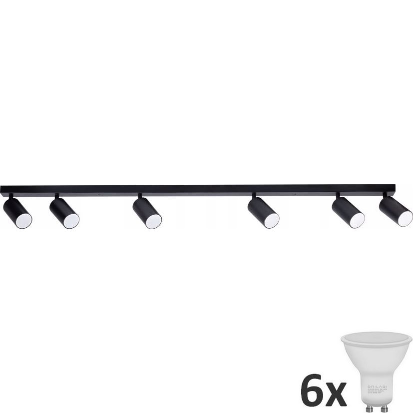 LED Σποτ ANGIE 6xGU10/6W/230V μαύρο