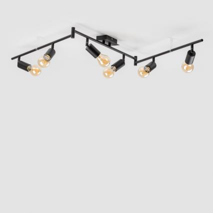 LED σποτ φωτιστικό 6xE27/6,5W/230V μαύρο