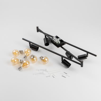 LED σποτ φωτιστικό 6xE27/6,5W/230V μαύρο