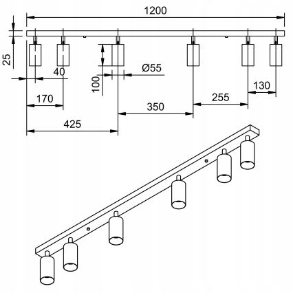 LED σποτ φωτιστικό ANGIE 6xGU10/6W/230V λευκό