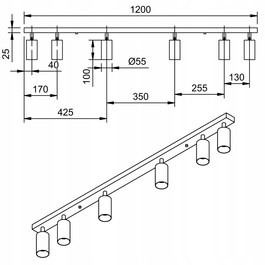 LED σποτ φωτιστικό ANGIE 6xGU10/6W/230V λευκό