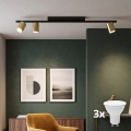 LED σποτ φωτιστικό LOGAN 3xGU10/10W/230V μαύρο/χρυσό