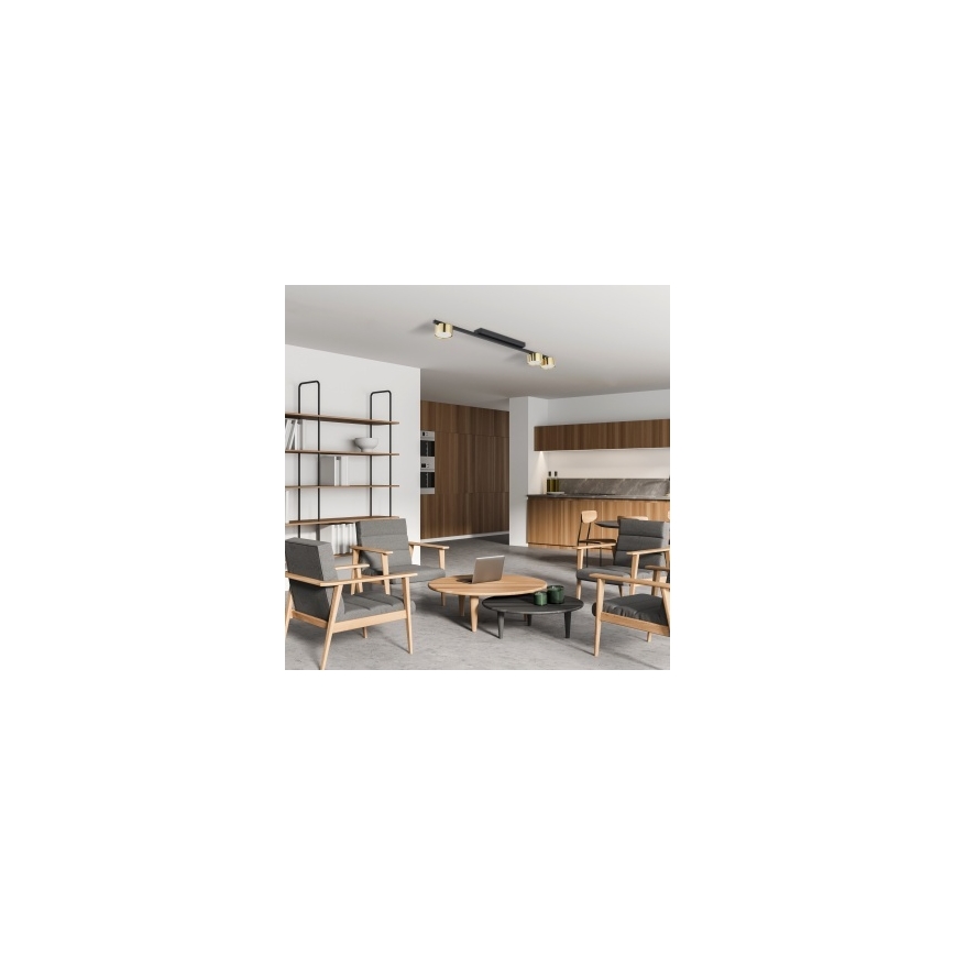 LED σποτ φωτιστικό LOGAN 3xGU10/10W/230V μαύρο/χρυσό