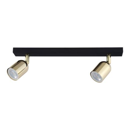 LED σποτ φωτιστικό TOP 2xGU10/10W/230V μαύρο/χρυσό