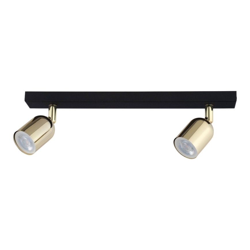 LED σποτ φωτιστικό TOP 2xGU10/10W/230V μαύρο/χρυσό