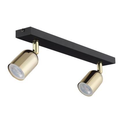 LED σποτ φωτιστικό TOP 2xGU10/10W/230V μαύρο/χρυσό