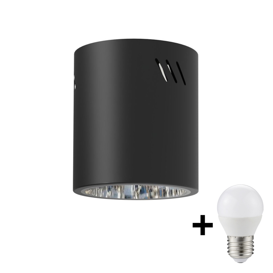 LED Σποτ GEORGE 1xE27/6W/230V διάμετρος 11 cm μαύρο