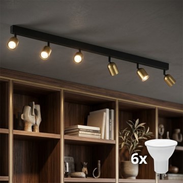 LED Σποτ TOP 6xGU10/10W/230V χρυσό/μαύρο