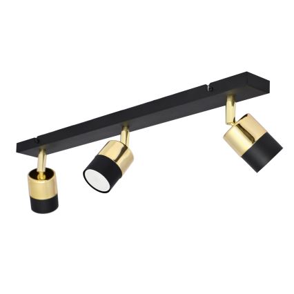 LED Σποτ TUBSSON 3xGU10/4,8W/230V μαύρο/χρυσαφί