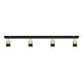 LED Σποτ TUBSSON 4xGU10/4,8W/230V μαύρο/χρυσαφί