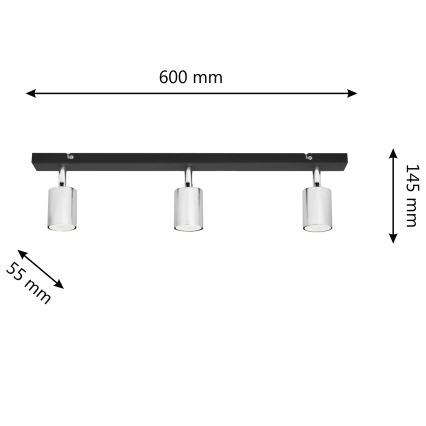 LED Σποτ TUNE 3xGU10/4,8W/230V ματ χρώμιο/μαύρο