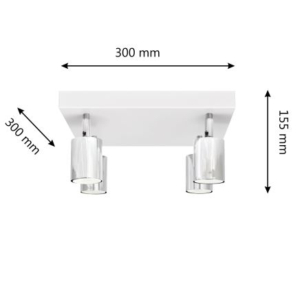 LED Σποτ TUNE 4xGU10/4,8W/230V ματ χρώμιο/λευκό