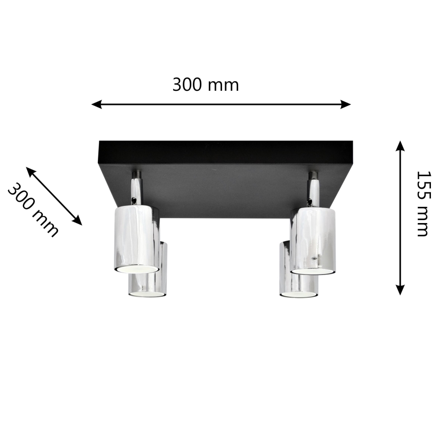 LED Σποτ TUNE 4xGU10/4,8W/230V ματ χρώμιο/μαύρο