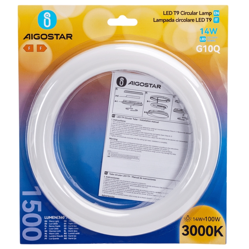 LED σωλήνας φθορισμού G10q/14W/230V 3000K - Aigostar