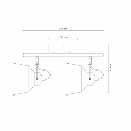 LED Συνδεδεμένο φως οροφής 2xE14/8W/230V