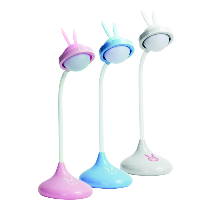 LED Παιδική λάμπα αφής RABBIT LED/0,4W/5V 3000/6500K μπλε + USB