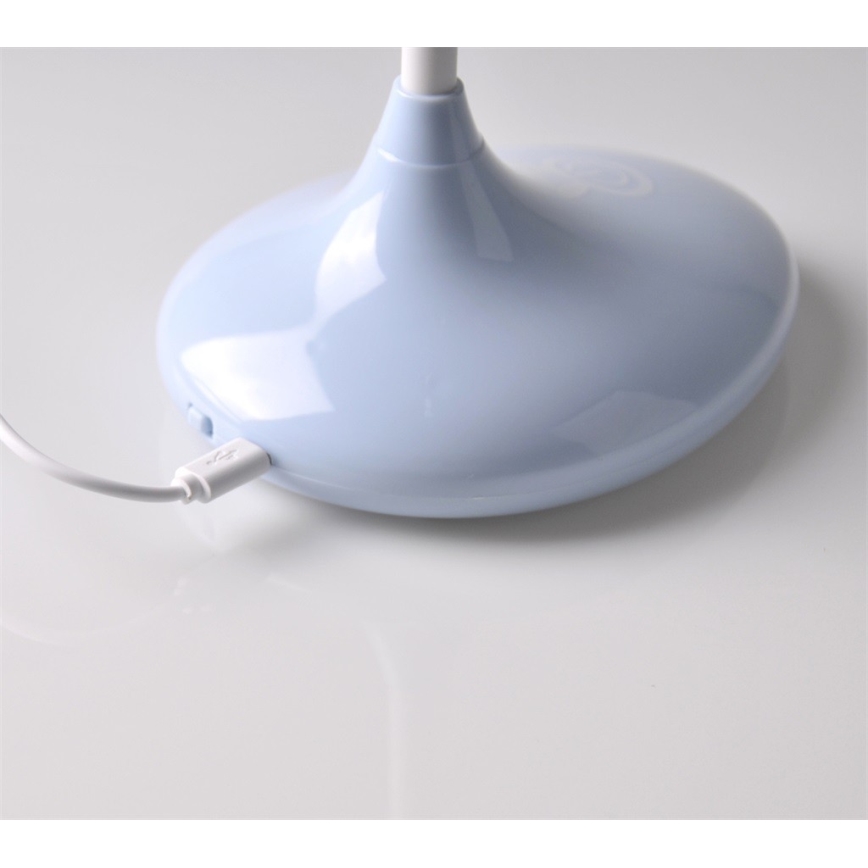 LED Παιδική λάμπα αφής RABBIT LED/0,4W/5V 3000/6500K μπλε + USB