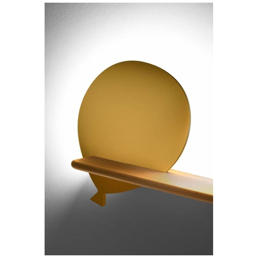 Παιδικό φωτιστικό τοίχου LED με ράφι BALLOON LED/4W/230V κίτρινο/ξύλο,