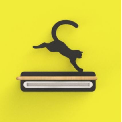 Παιδικό φωτιστικό τοίχου LED με ράφι JUMPING CAT LED/5W/230V,