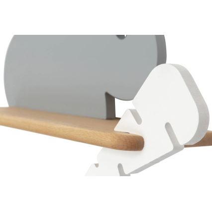 LED Παιδικό φωτιστικό τοίχου με ράφι RABBIT LED/4W/230V γκρι/λευκό/ξύλο,