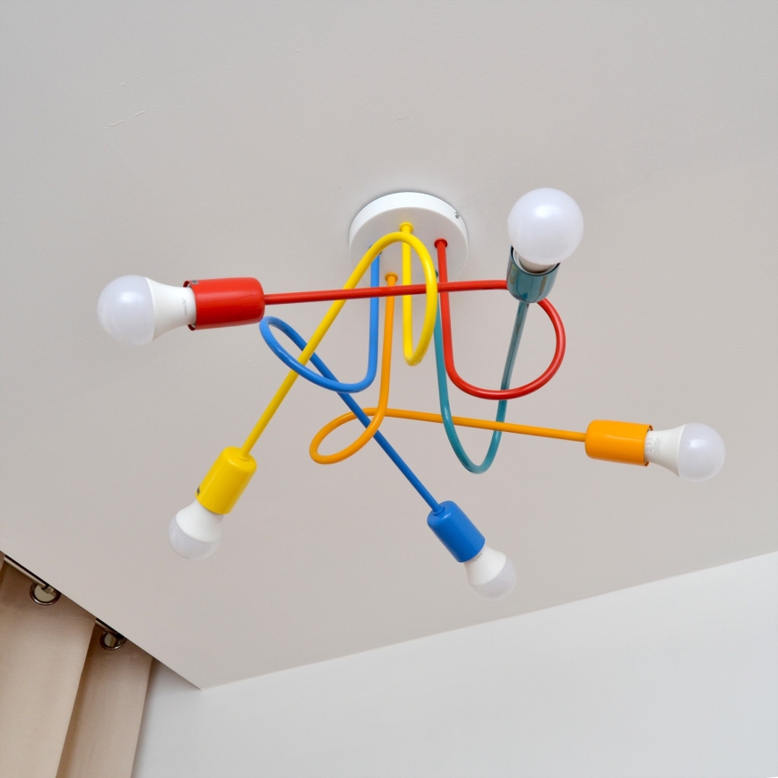 Παιδικό φωτιστικό οροφής LED OXFORD 5xE27/15W/230V