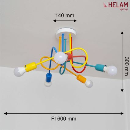 Παιδικό φωτιστικό οροφής LED OXFORD 5xE27/15W/230V